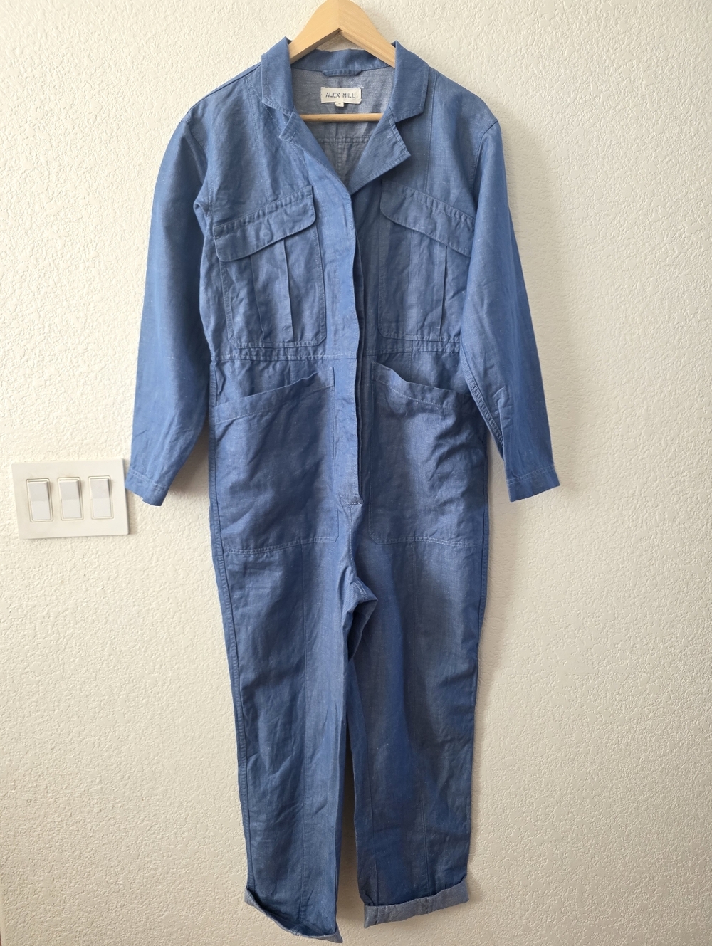 Alex Mill Linen Cotton Jumpsuit Blue S NEW - Picture 5 of 11